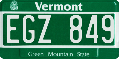 VT license plate EGZ849