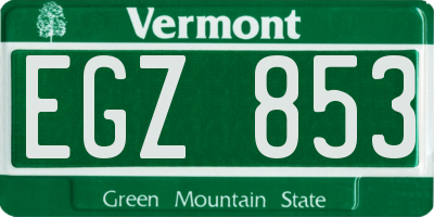 VT license plate EGZ853