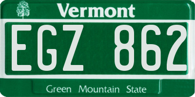 VT license plate EGZ862