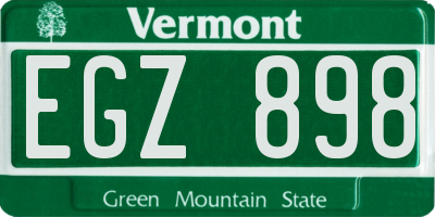 VT license plate EGZ898
