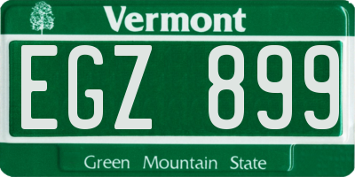 VT license plate EGZ899