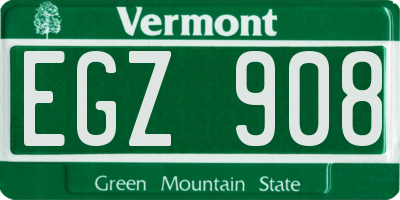 VT license plate EGZ908