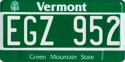 VT license plate EGZ952