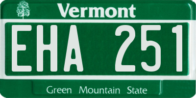 VT license plate EHA251
