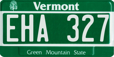 VT license plate EHA327