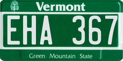 VT license plate EHA367