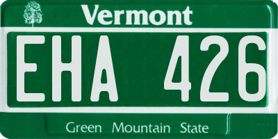 VT license plate EHA426