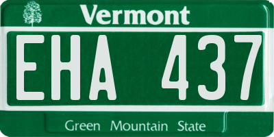 VT license plate EHA437