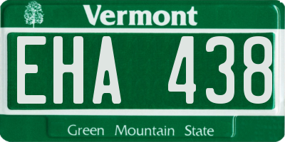 VT license plate EHA438