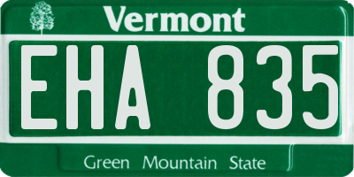 VT license plate EHA835