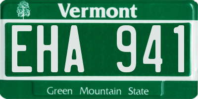 VT license plate EHA941