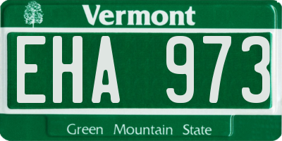 VT license plate EHA973