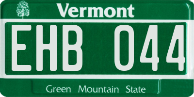 VT license plate EHB044