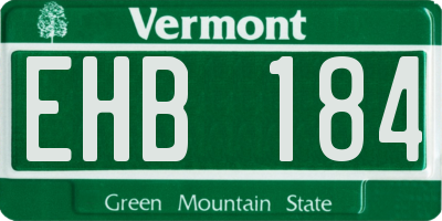 VT license plate EHB184