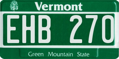 VT license plate EHB270