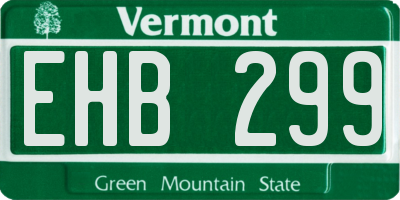 VT license plate EHB299