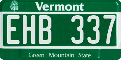 VT license plate EHB337