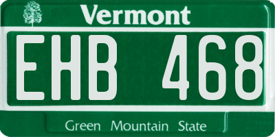 VT license plate EHB468