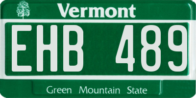 VT license plate EHB489