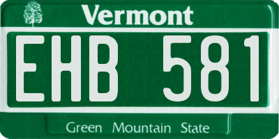 VT license plate EHB581