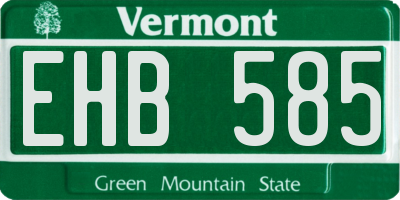 VT license plate EHB585