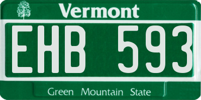 VT license plate EHB593