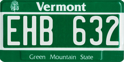 VT license plate EHB632