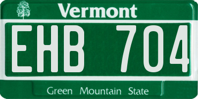 VT license plate EHB704