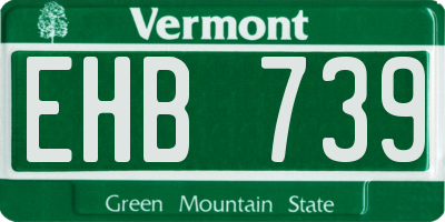 VT license plate EHB739
