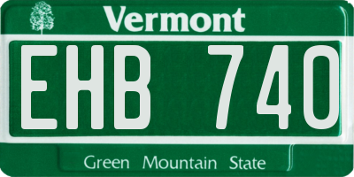 VT license plate EHB740