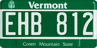 VT license plate EHB812