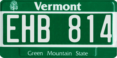 VT license plate EHB814