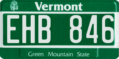 VT license plate EHB846