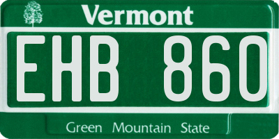 VT license plate EHB860