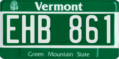 VT license plate EHB861