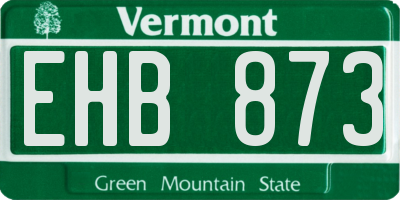 VT license plate EHB873