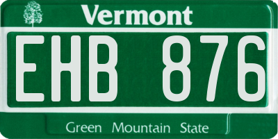 VT license plate EHB876