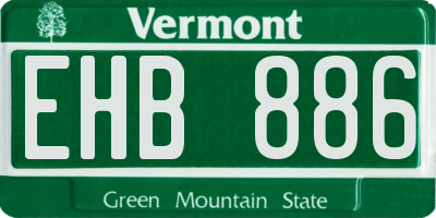 VT license plate EHB886