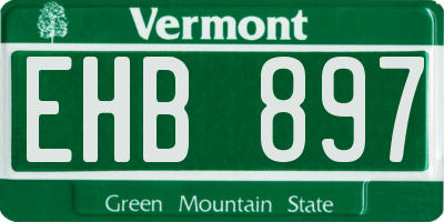 VT license plate EHB897