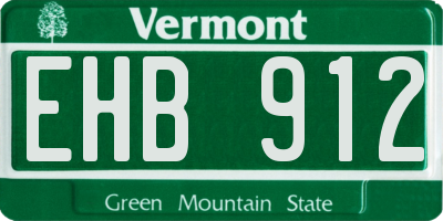 VT license plate EHB912
