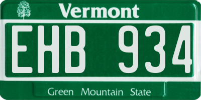 VT license plate EHB934