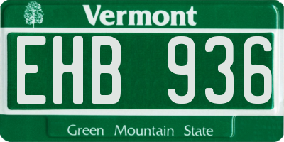 VT license plate EHB936