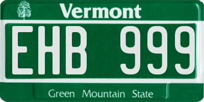 VT license plate EHB999