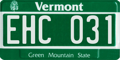 VT license plate EHC031