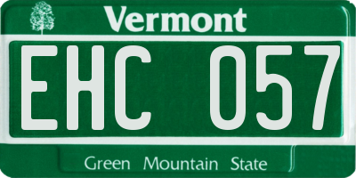 VT license plate EHC057