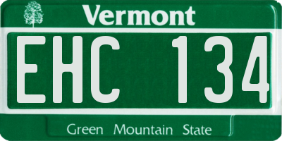 VT license plate EHC134