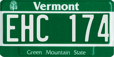 VT license plate EHC174