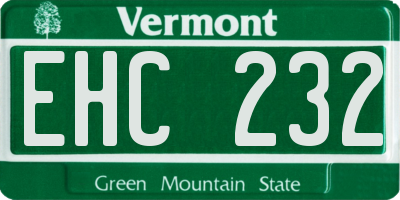VT license plate EHC232