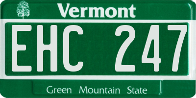 VT license plate EHC247