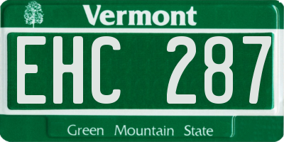 VT license plate EHC287